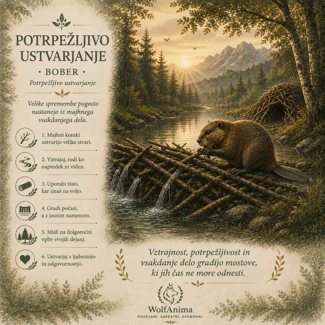 Bober – potrpežljivo ustvarjanje, ilustracija WolfAnima