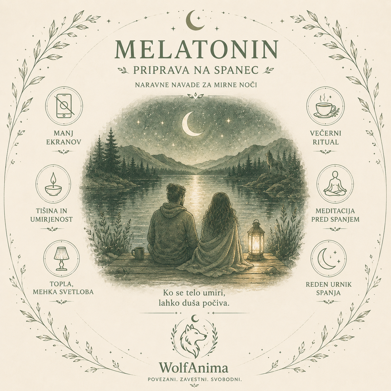Melatonin – modrost noči, ilustracija WolfAnima