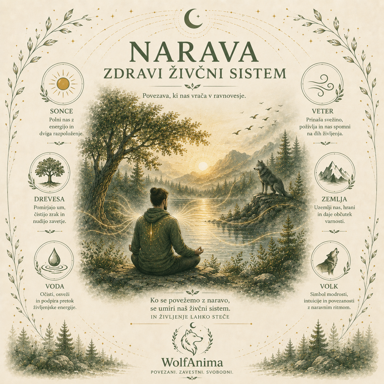 Narava zdravi živčni sistem, ilustracija WolfAnima