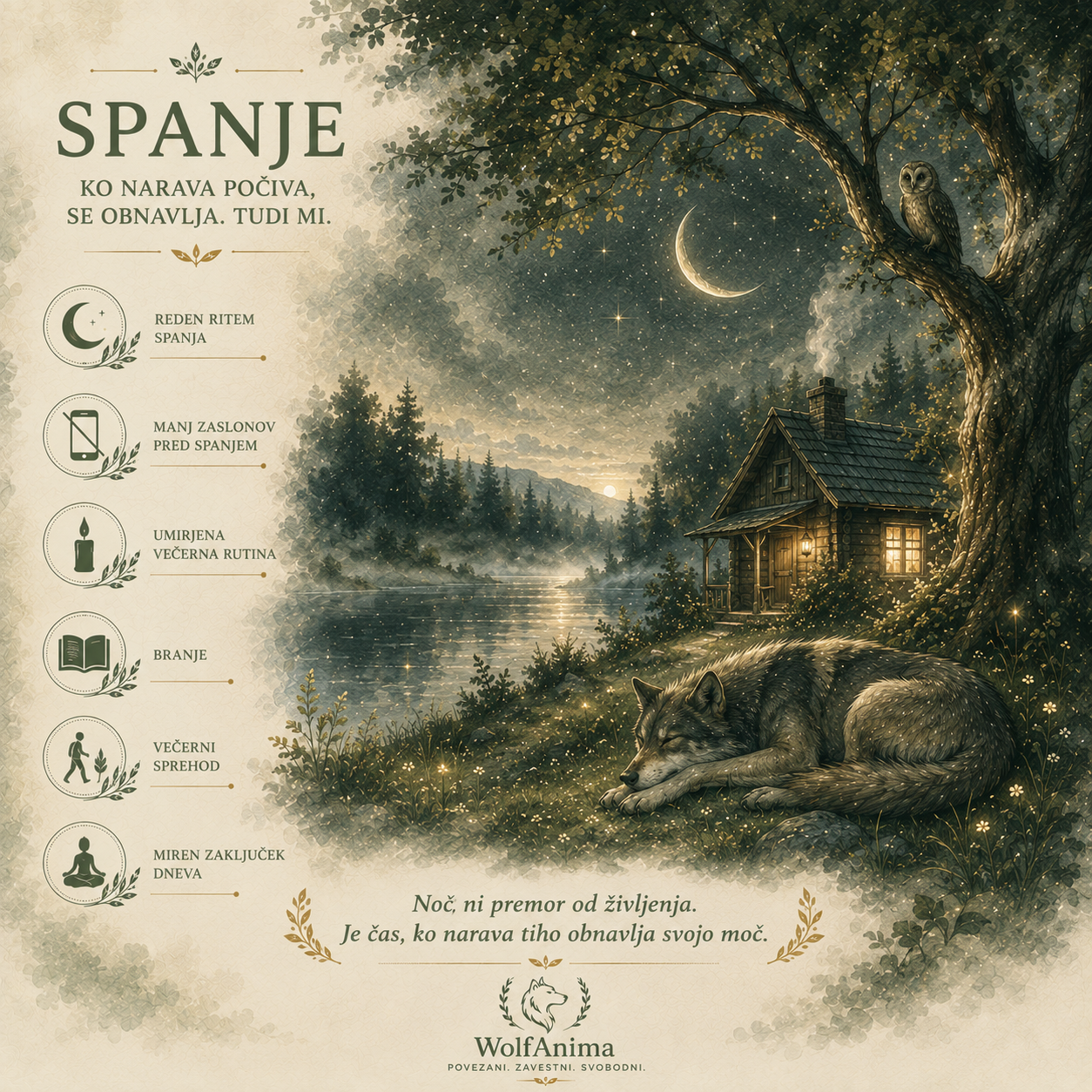 Spanje – čas obnove, ilustracija WolfAnima