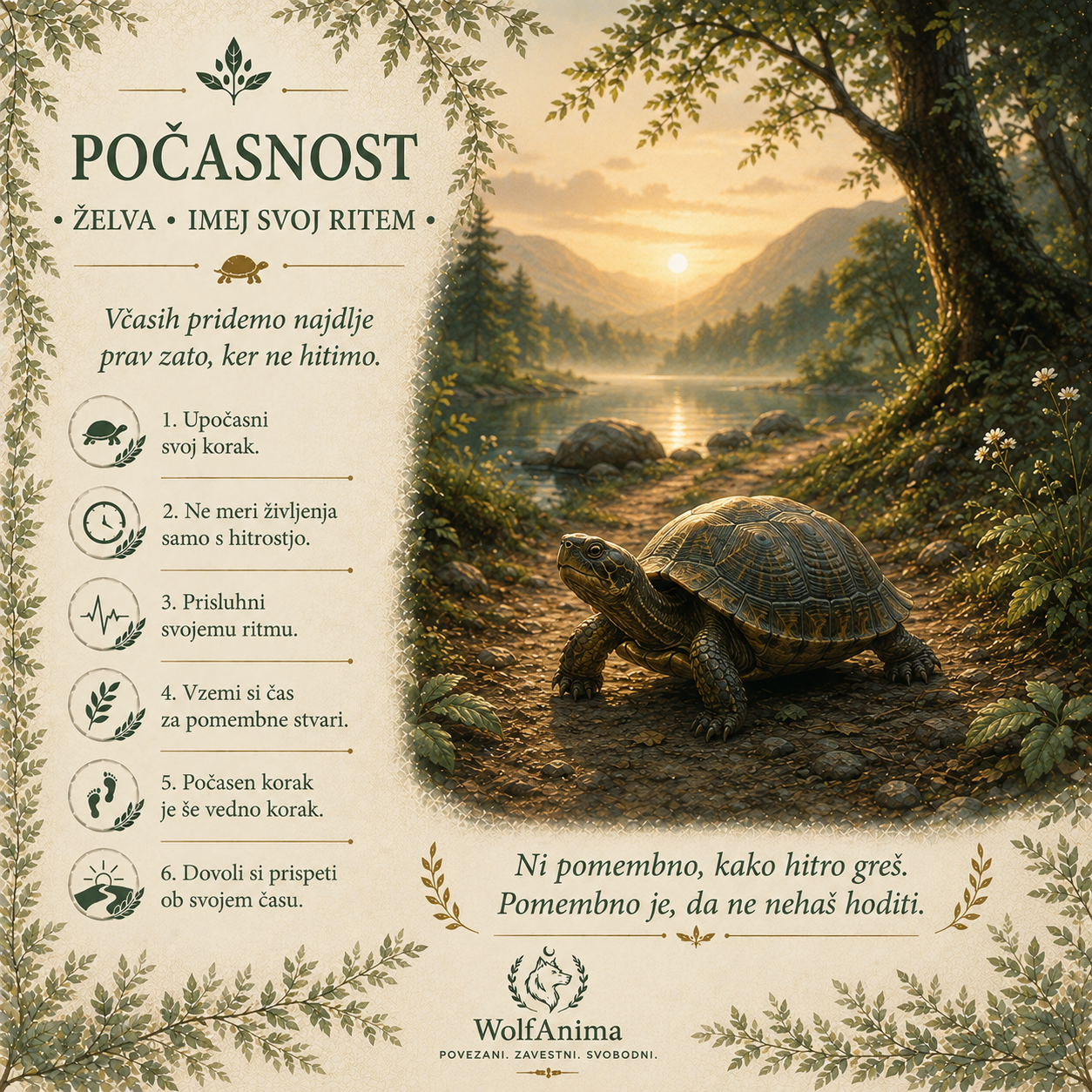 Želva – počasnost, ilustracija WolfAnima